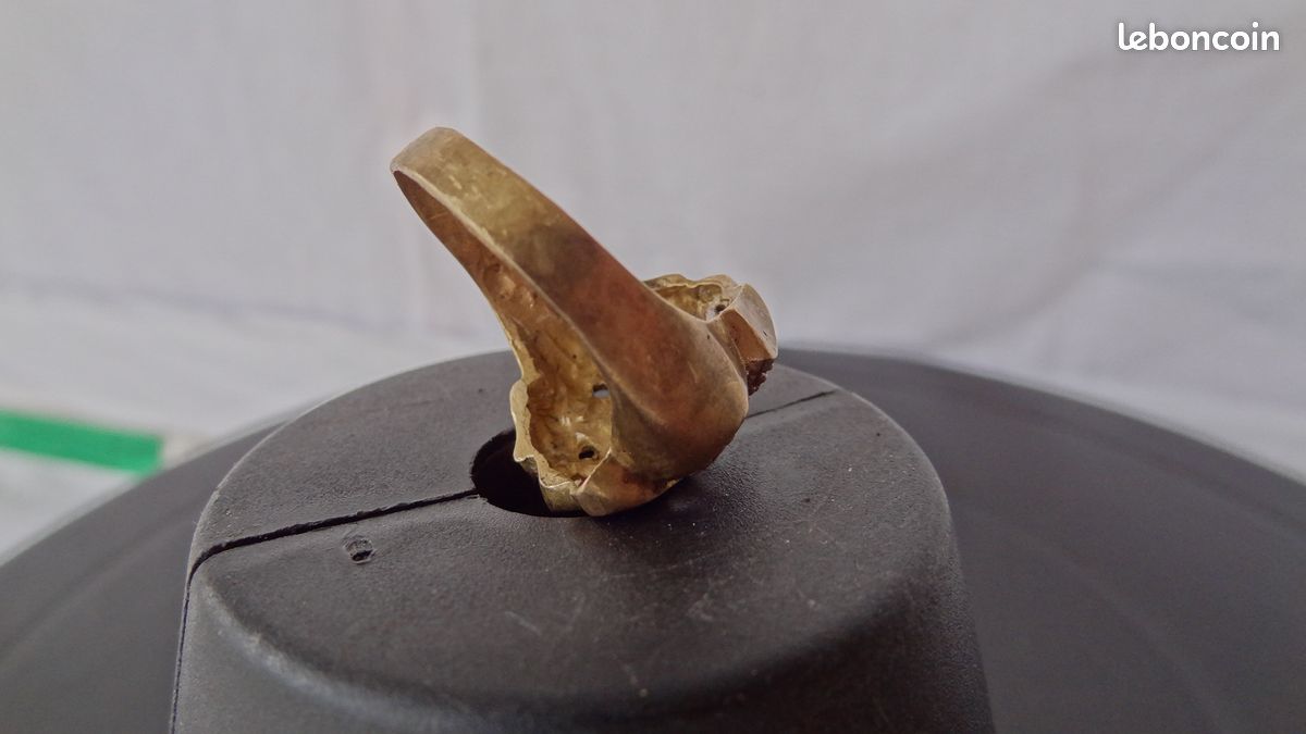 Ancienne anniversaire bague de mariage en bronze ou métal argenté antique extremement rare artefact authentique époustouflant (image 7)