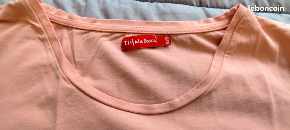 Tee shirt rose saumon taille 50/52 jamais utilise (image 2)