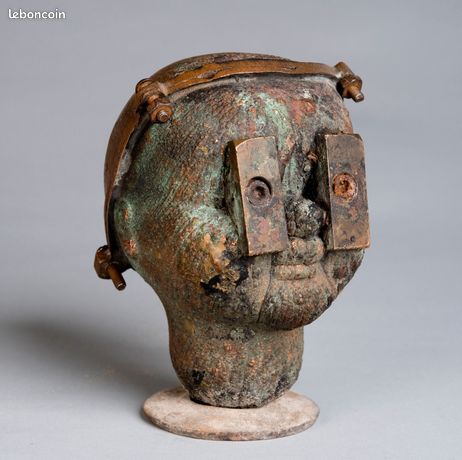Matrice tête de poupée vintage en bronze - Pakos - Espagne