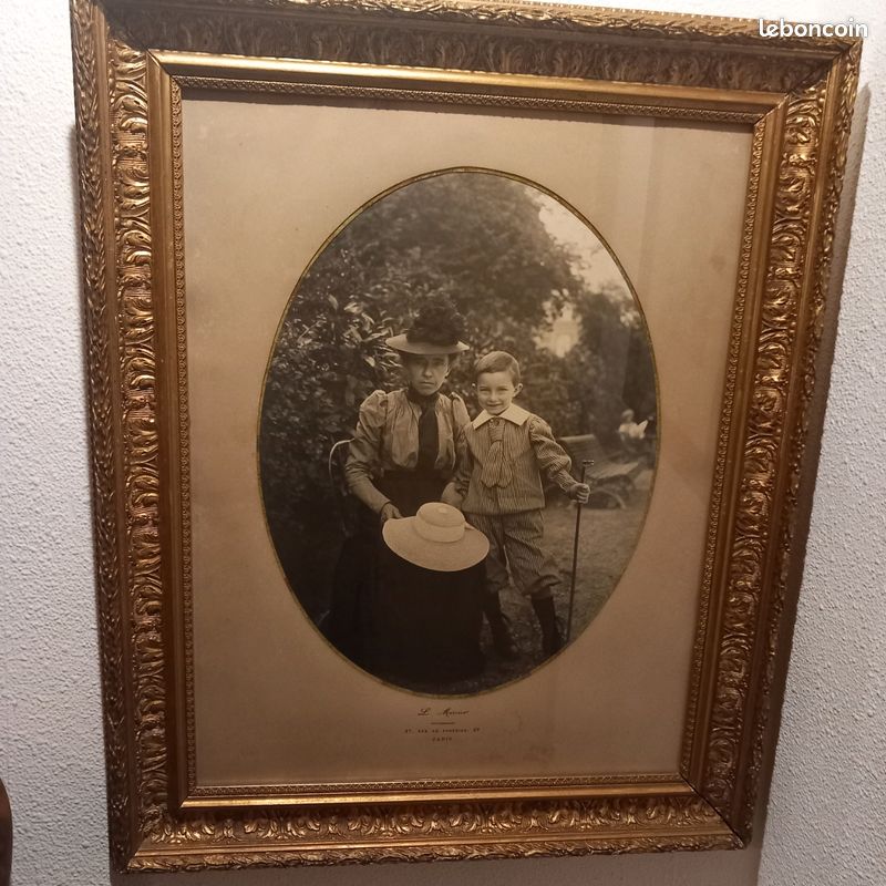 Photo ancienne dans cadre en bois doré. Fin XIXE SIÈCLE (image 2)
