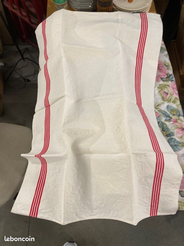 Torchon ancien lin d'occasion - Linge de maison