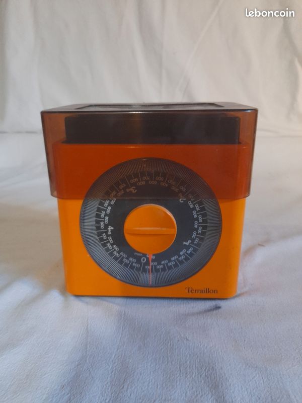 Vintage 70 Ancienne BALANCE DE CUISINE TERRAILLON 10Kg ORANGE Ménagère