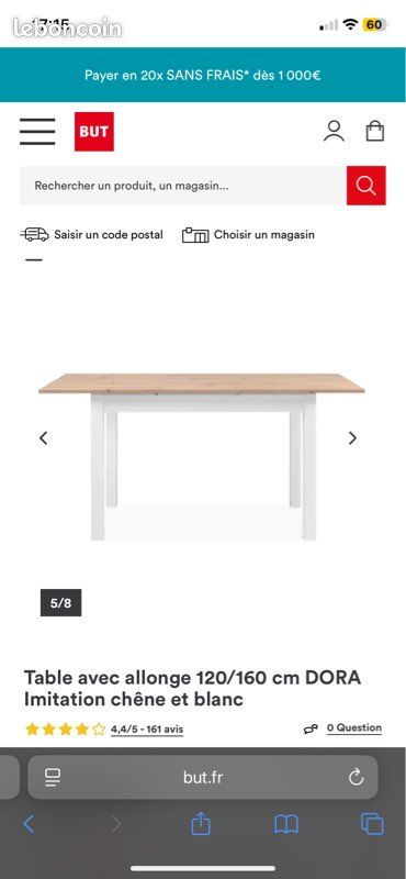 Table à manger avec rallonge - Imitation chêne gris (image 6)