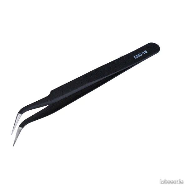 Pince Brucelles Antistatiques Uxcell – Droites, Pointues – Noir – Pour Bijoutiers, Horlogers – Neuf
