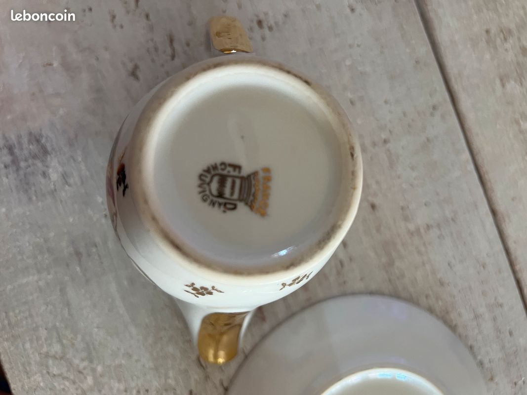 Service café porcelaine F.D. Chauvigny origine Poitou France (image 3)