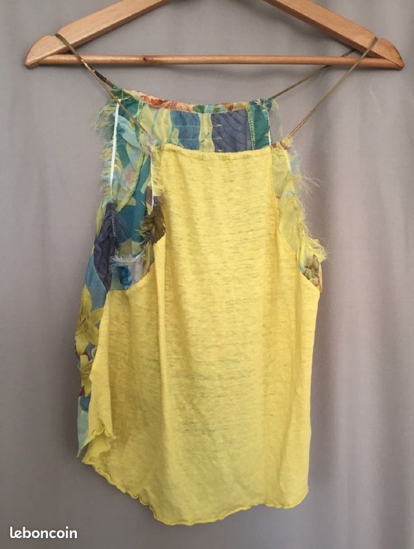 Haut débardeur jaune à motif floral pour l'été, Zara (image 2)
