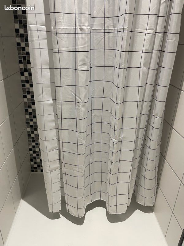 Rideau de douche + barre extensible (image 1)