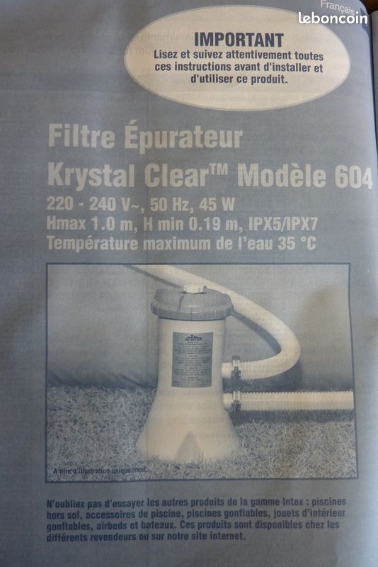 FILTRE EPURATEUR pour piscine hors sol (complet - neuf) (image 3)