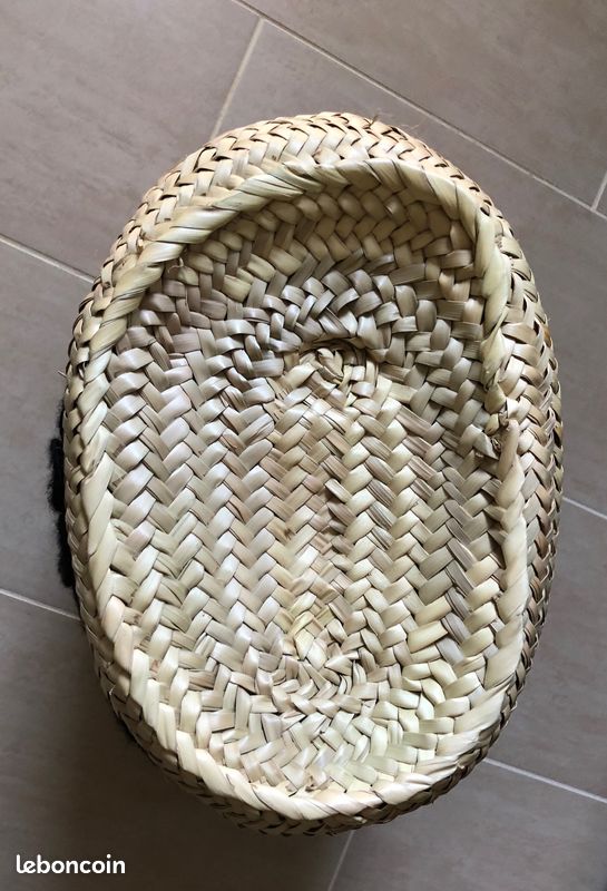 Panier tendance en tbe noir/naturel (image 3)