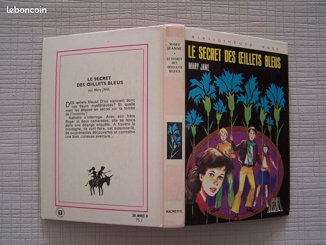 Le secret des oeillets bleus, Mary Jane, Bibliothèque rose 1975 (image 2)