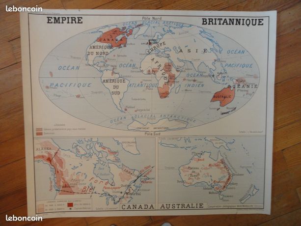 9 cartes d'écoles anciennes Rossignol double face vintage années 60 régions pays monde continent (image 4)