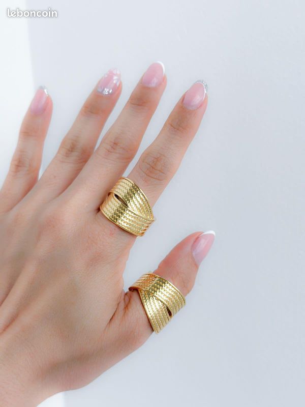 Bague deux bandes croisées (image 1)