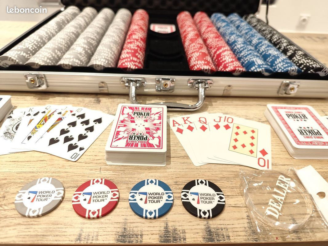 Coffret Poker 1000 Jetons Aluminium - 6 Dés, 3 Paquets De Cartes, 6,5 Kg, Malette Avec Clés, Multicolore