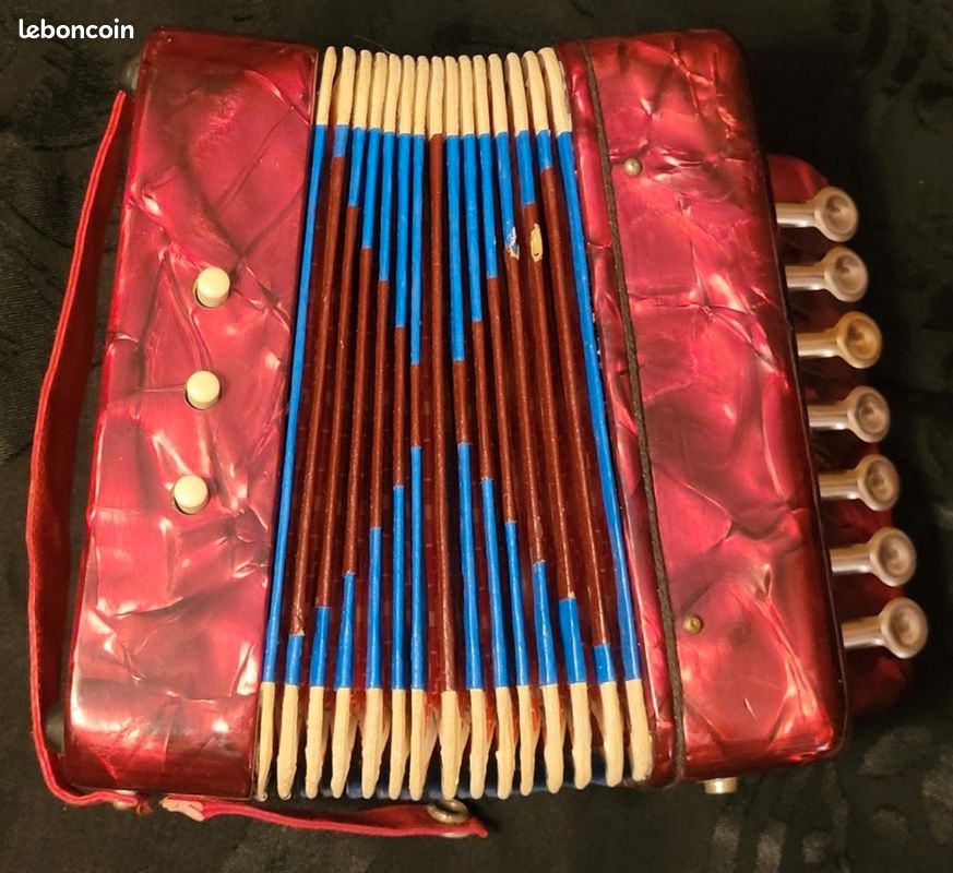 Jouet Vintage Pour Enfant - Petit Accordéon En Plastique Années 60/70 - Jeu Musical Rétro