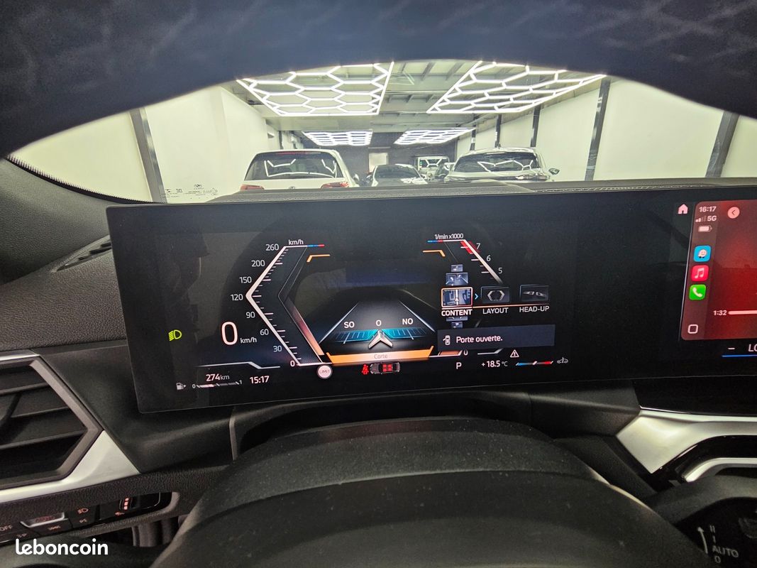 BMW 420i cabriolet M Sport / feux laser / ecrans full curvate display / siege chauffant / chauffage de nuque / régulateur auto adaptatif / feux auto / essuie-glace auto / volant chauffant / hayon ... (image 27)