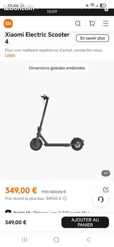 Xiaomi trottinette électrique 4 (image 1)
