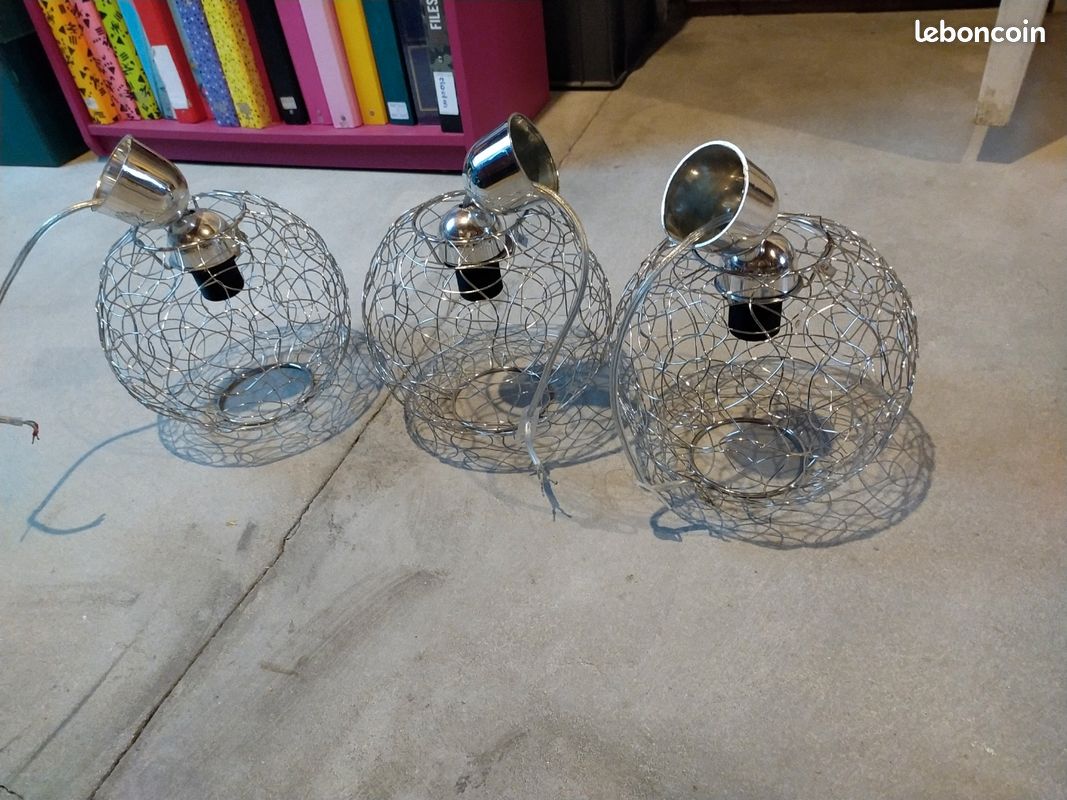 Lot de 3 éclairage suspensions métal (image 1)