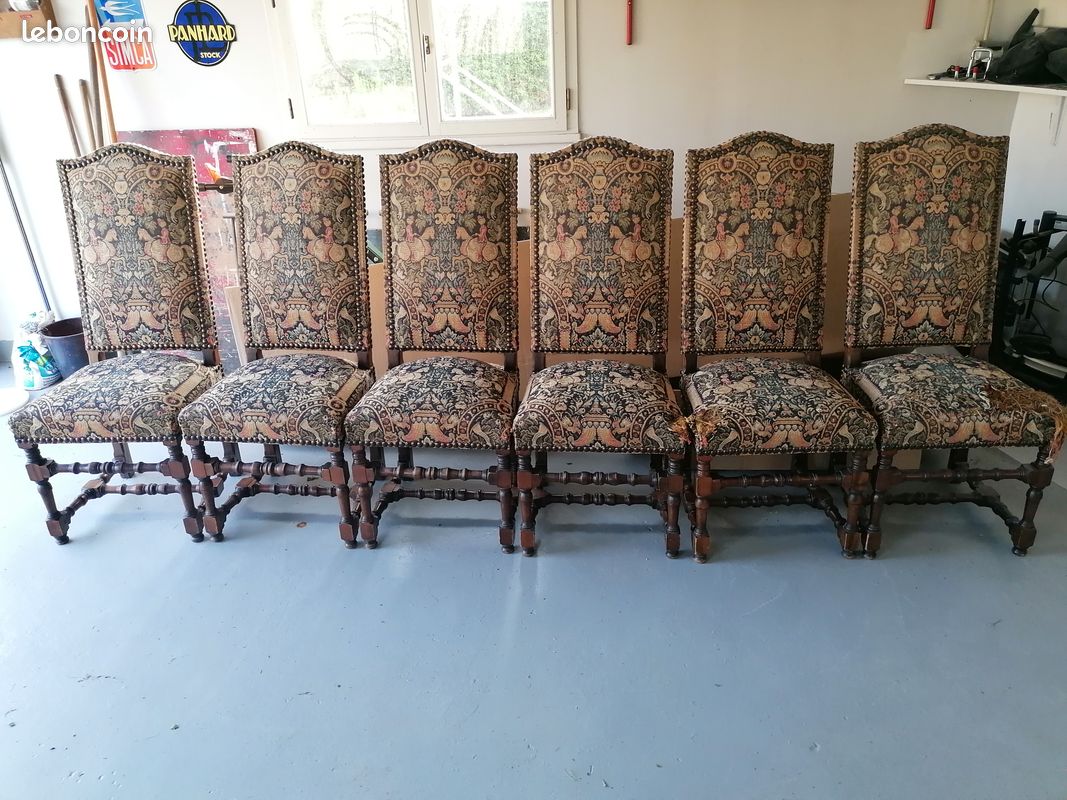 Chaises chêne style louis 13 (image 4)