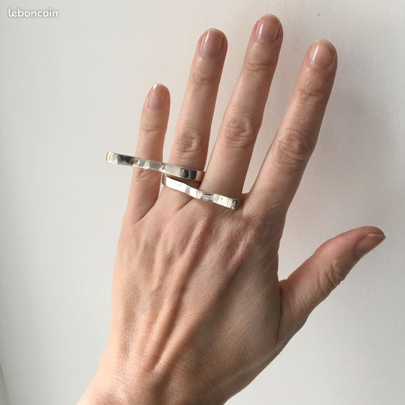 Bague Argent Créateur 3 doigts - 52 (image 3)
