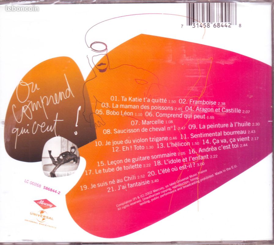 Boby Lapointe, Comprend qui peut ( cd album neuf sous blister) (image 2)