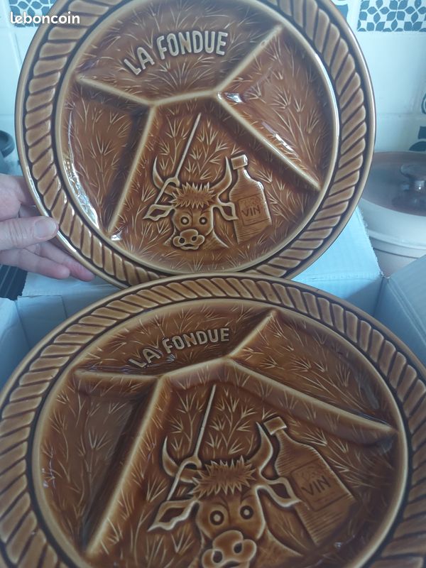 Assiettes à fondue seventies sarreguemines (image 3)