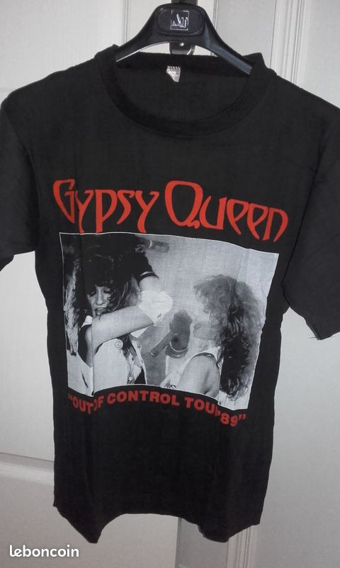 T-shirt Vintage Gypsy Queen - Tour Out Of Control 1989 - Taille XL, Noir, Neuf Sans étiquette