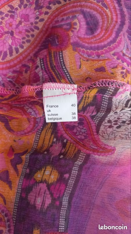 Ensemble jupe blouse Damart taille M 100% soie (image 7)