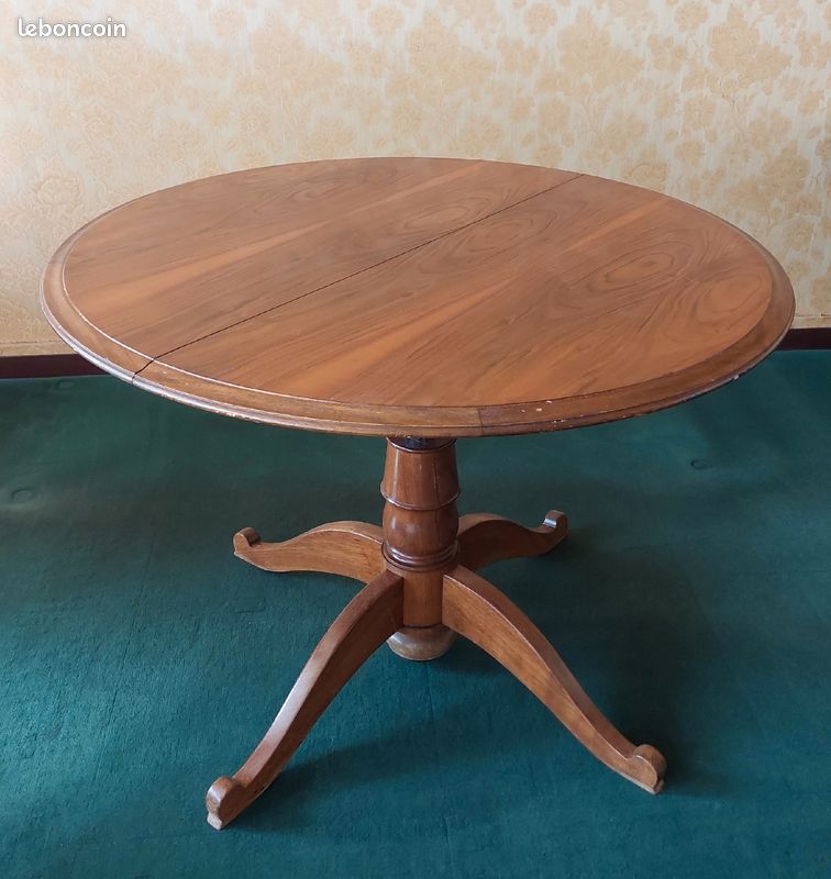 Table ronde sur vérin double usage sur vérin - table basse de salon - table pour repas (image 1)