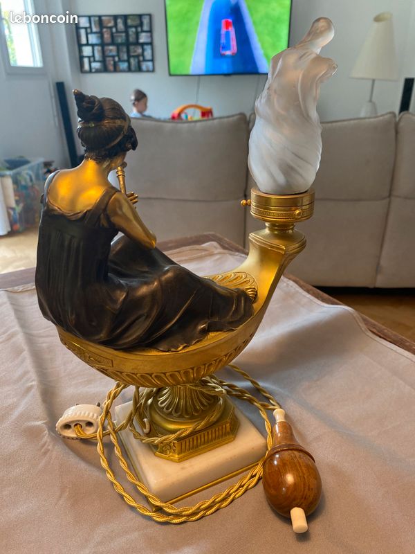 Lampe bronze et or Empire (image 2)