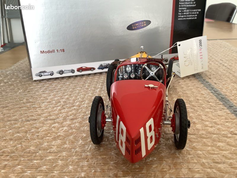 Bugatti Type 35 1924 Grand Prix – CMC M-063 – 1/18 – Bleu – Miniature Neuve