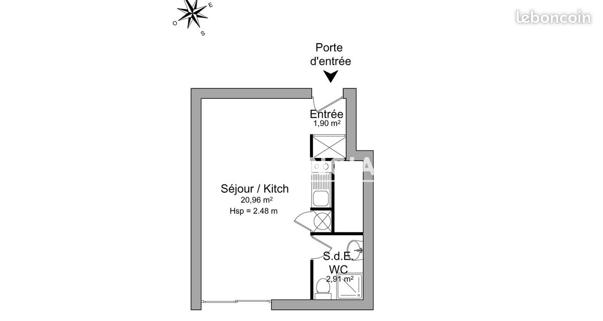 Appartement 1 pièce 26 m² · à Pessac · 26 m² · 505 €/mois