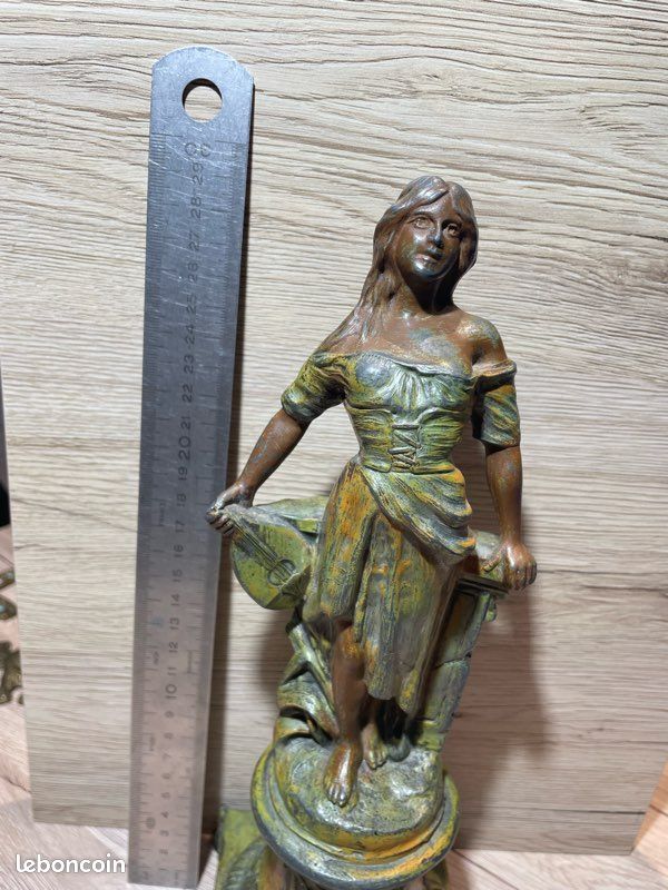 Superbe statuette ancienne signée A. Rucho – régule – Art déco (image 10)