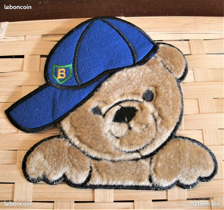 Écusson thermocollant Ours en peluche - bleu | Customisation douce