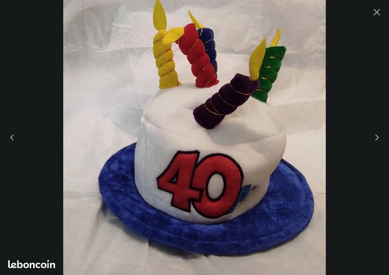 Chapeau anniversaire 40 ans taille unique (image 1)