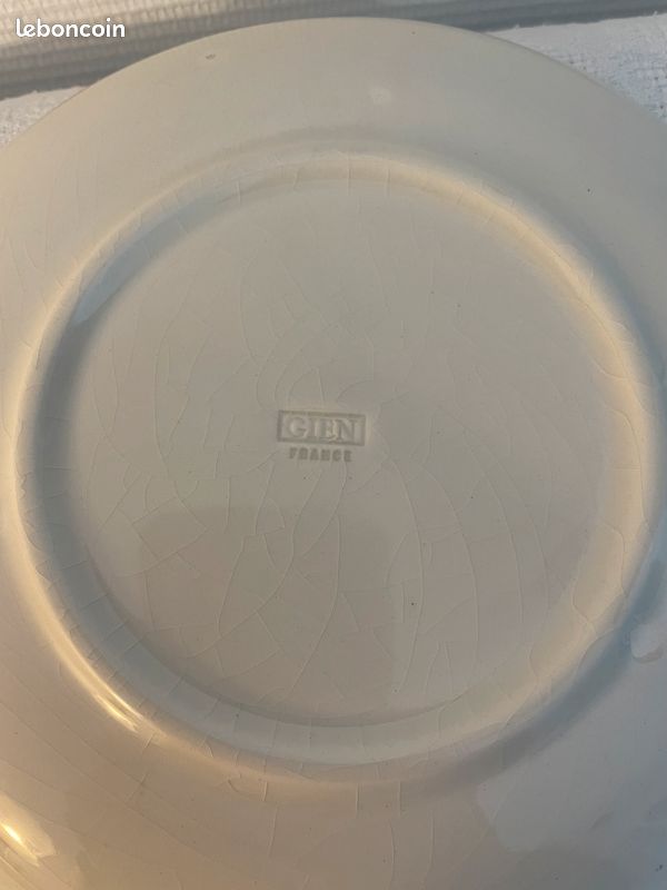 Service de 6 assiettes à fromages en faïence de Gien ancien (image 9)