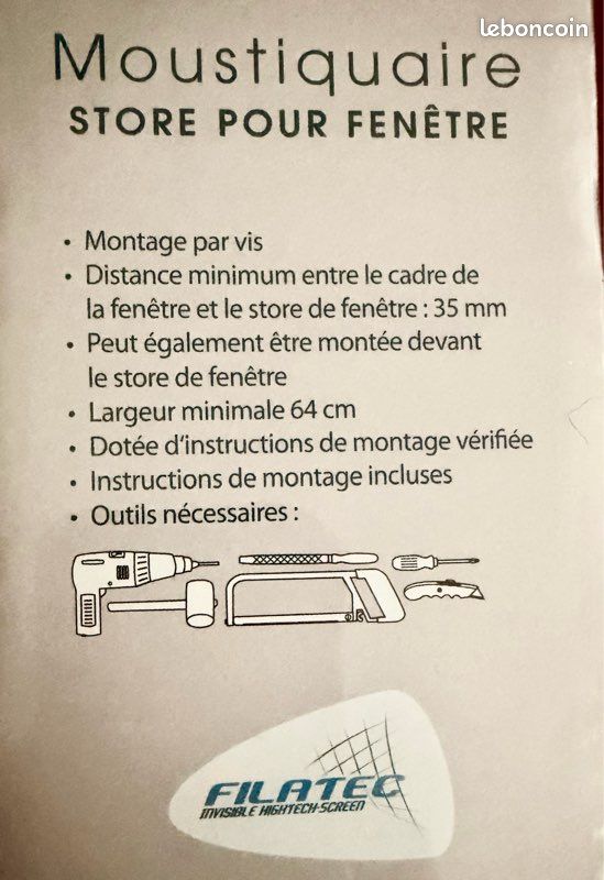 Moustiquaire store fenêtre NEUF (image 3)