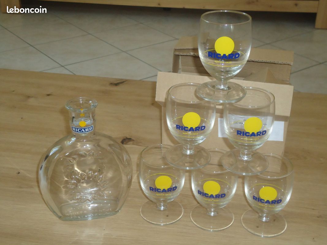 Verres ballon Ricard soleil avec sa carafe neufs jamais utilisés ...