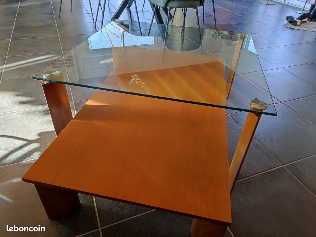Tables basses Natuzzi - bois et verre (image 3)