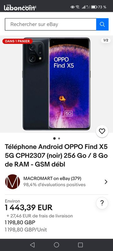 Téléphone Oppo findx5 G (image 3)