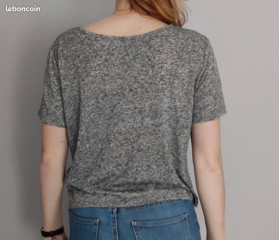 T-shirt court gris (image 2)
