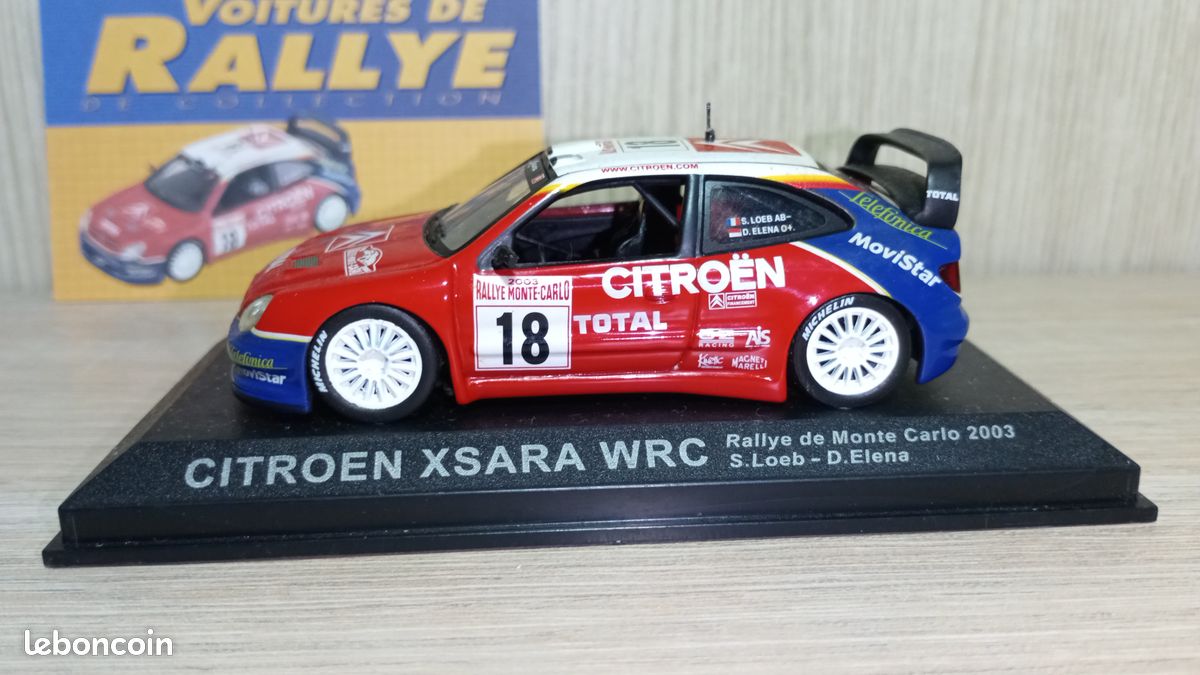 Sun Star 1/18 Citroën Xsara WRC N°1 - Loeb/Elena - Rallye De France - Occasion Boîte Usée