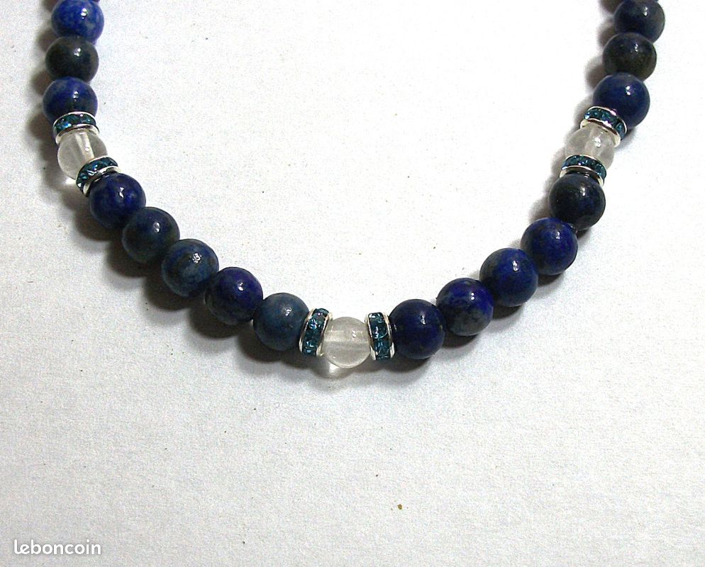 Bracelet lapis-lazuli et cristal (image 2)