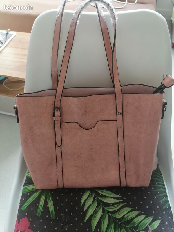Sac à main en cuir rose neuf (image 1)