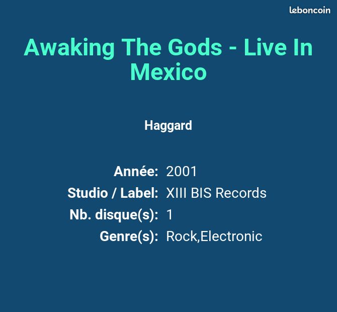 Awaking The Gods - Live In Mexico - Haggard (image 2)