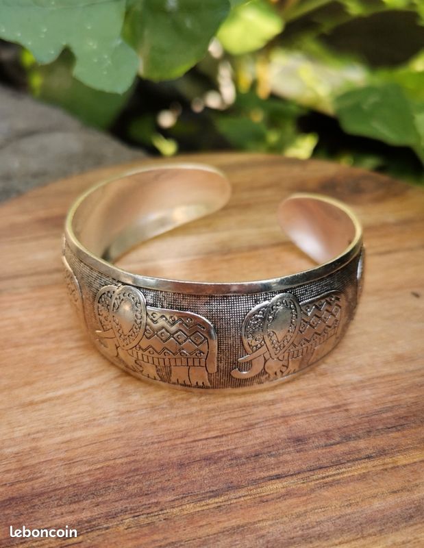 Ancien Bracelet En Argent Massif Silver 925 Jonc créateur art Nouveau Ethnique