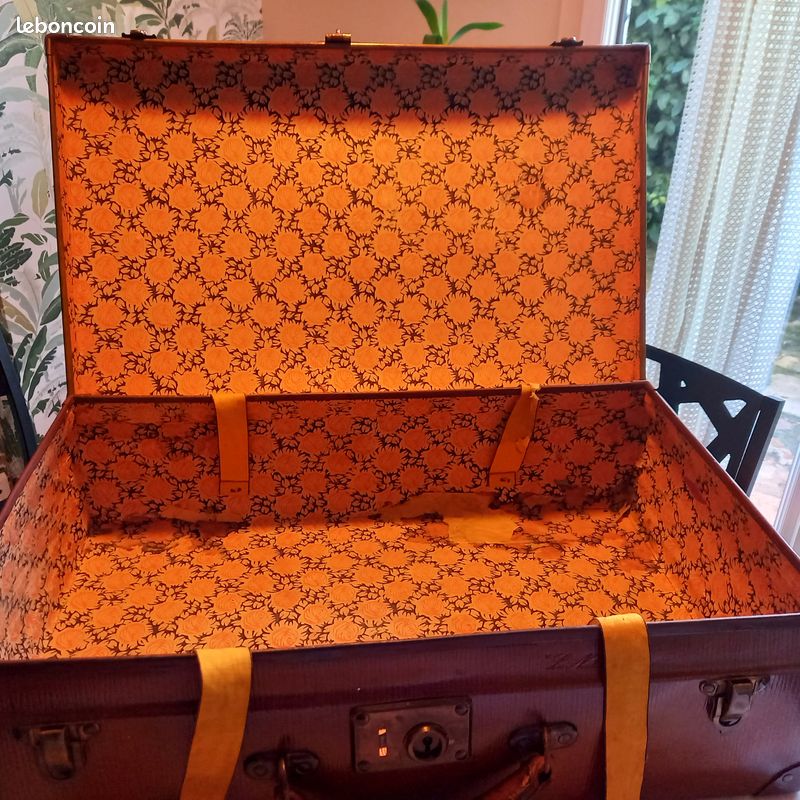 Valise Ancienne Art Déco – Bois Vintage – Bagage De Voyage 1930 – France