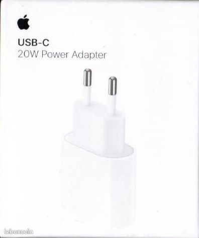 Adaptateur secteur Apple USB-C 20 W – Neuf (image 1)