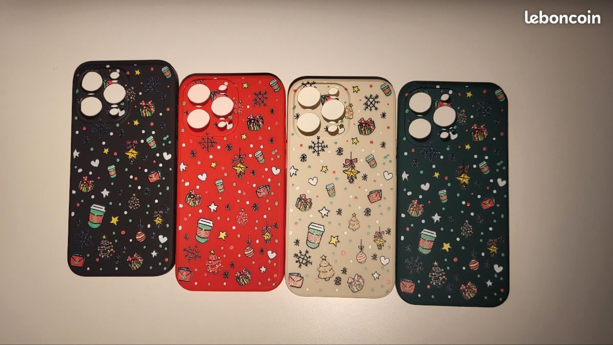 4 pièces Coque iphone 13 pro Noël à motif flocon de neige (image 2)