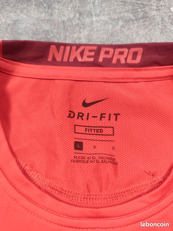 T-shirt Nike Pro Dri-FIT Fitted compression orange corail taille L - training / fitness - 049 (image 5)