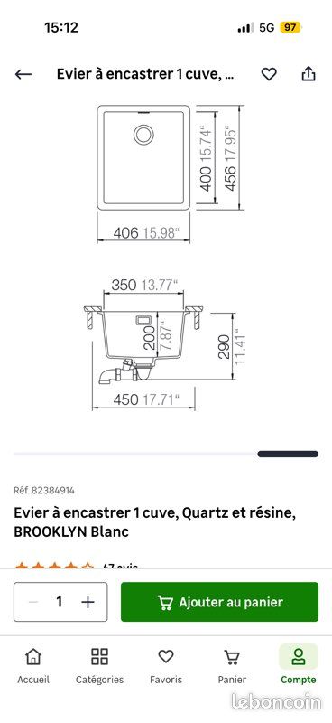 Plan de travail blanc laqué Leroy merlin (image 7)